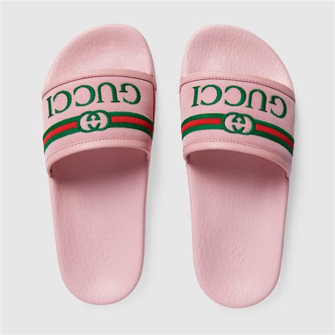 girls slides with gucci symbo|Gucci slides kids girls.